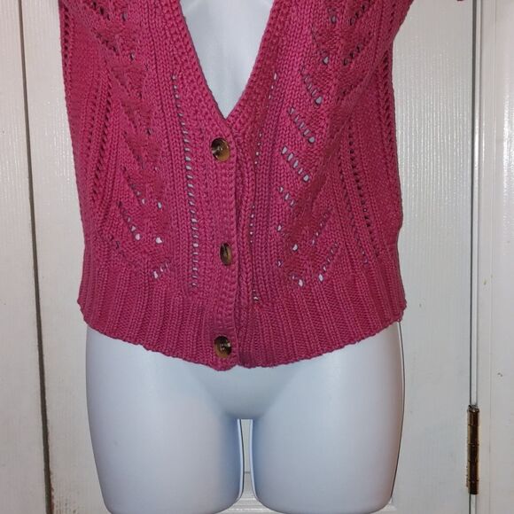 American Eagle Outfitters crochet button front cardigan Sz M - Picture 2 of 5